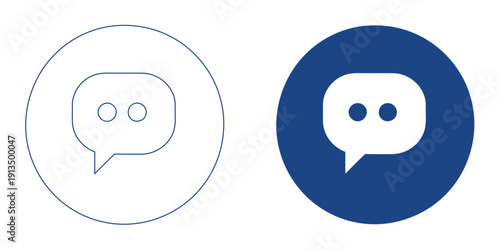 Digital Chat Bubble Circle Icon, Abstract Messaging Hub and Social Communication Symbol, Modern AI Chatbot and Feedback Graphic, Blue Tech Virtual Conversation Vector