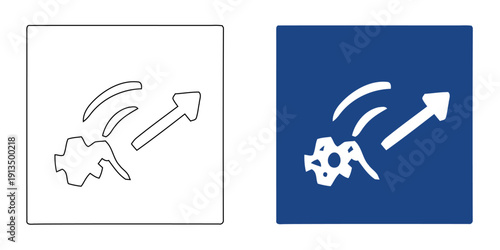 Real-Time Data Alert Icon, Abstract Cyber Security Threat Detection Symbol, Futuristic Network Signal and Data Outburst Graphic, Blue Tech Information Analytics Vector