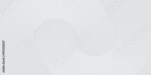 Abstract white glowing geometric lines on gray background. Modern shiny blue circle lines pattern. Futuristic technology concept. Suit for cover, poster, eps10