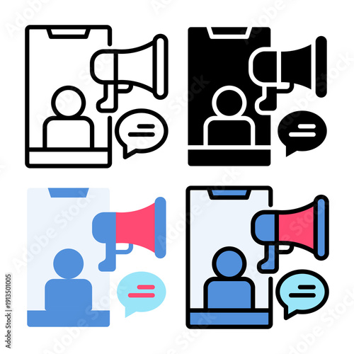 influencer marketing Icon set collection, Complete icon pack collection for Content Marketing theme needs