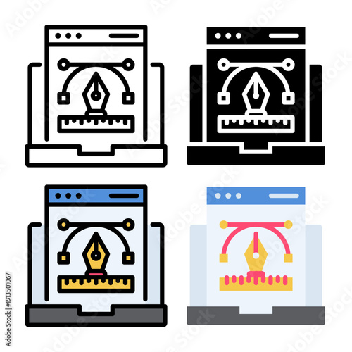 graphic editor Icon set collection, Complete icon pack collection for Content Marketing theme needs