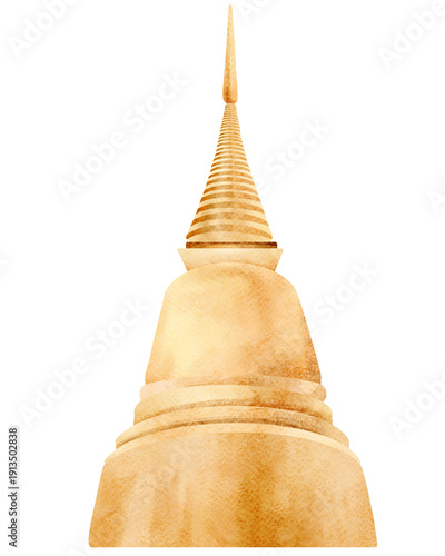 Pagoda Thailand watercolor