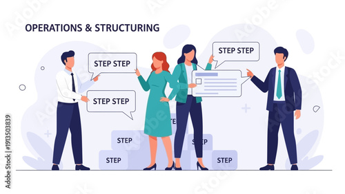 Business Team Structuring Operations and Planning Steps
