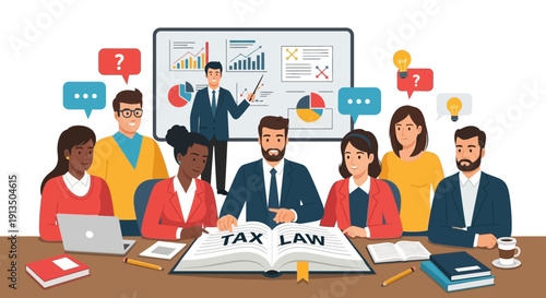 Business People Discuss Law.