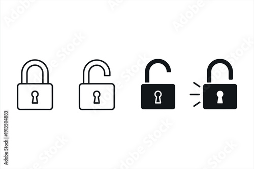 Padlock Security Icons Set