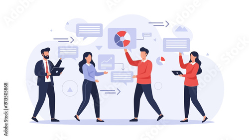 Teamwork and Strategy: Business People Analyzing Data and Charts