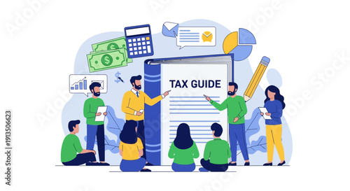 People Reading Tax Guide.