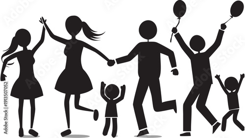 Happy family enjoying quality time together in celebration