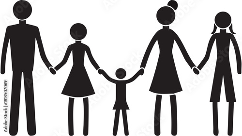 Happy family holding hands in unity and love