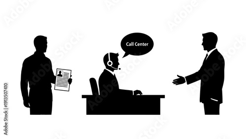 Business Meeting and Call Center Agent Interaction With Two Professionals