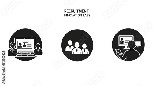 Recruitment Innovation Labs Business People Working Together And Collaborating Virtually