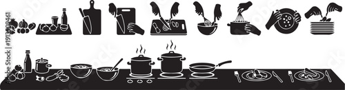 Kitchen Utensils and Cooking Tools Illustration Set for Design