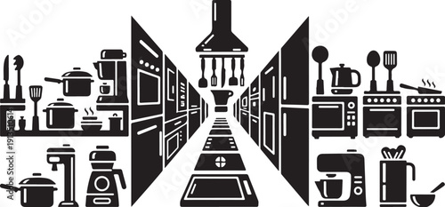 Kitchen Appliances and Utensils in a Modern Home Setting