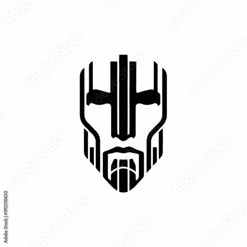 Black Panther Mask Logo Design Element.