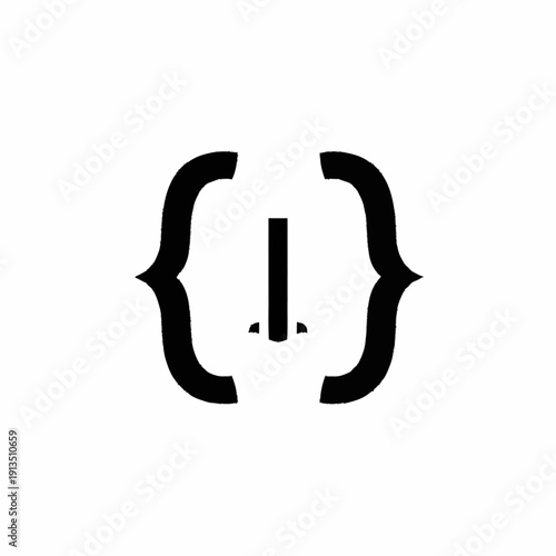 Code Symbol Brackets Icon Design Element.