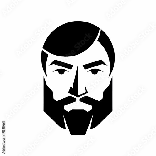 Geometric Bearded Man Illustration Design Element.