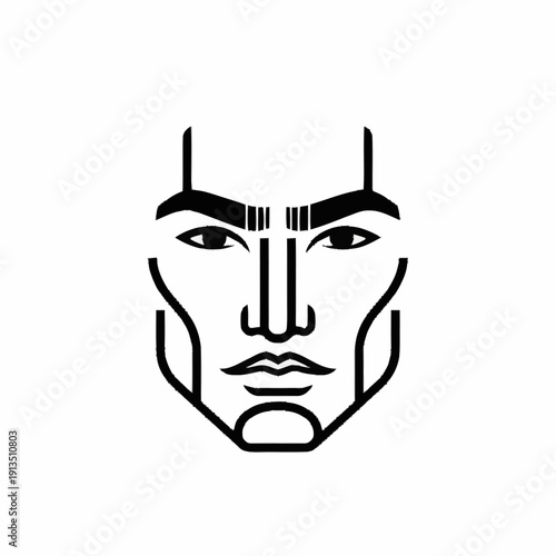Simple Illustration of Human Face Profile.