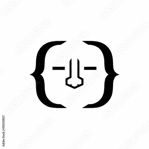 Stylized Lion Face Logo Design Element.