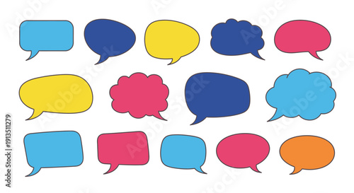 Colorful Speech Bubbles Icons.