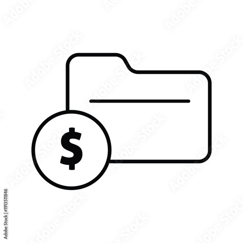 Finance Folder Money Outline Icon