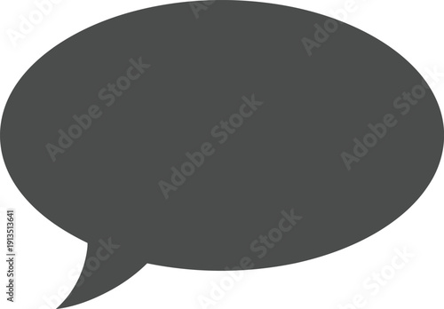 Simple gray speech bubble icon symbol for communication conversation ideas messages dialogue chat vector