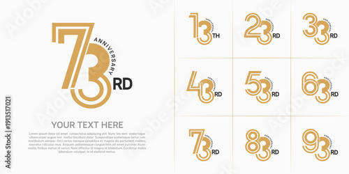 Anniversary logo type set with double line number. brown and black color can be use special moment