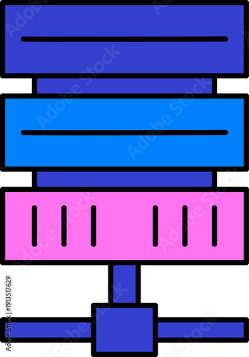 Data server rack illustration for network storage