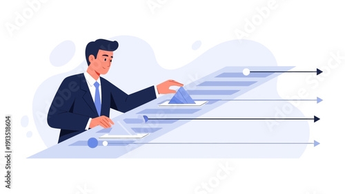 Businessman Making Decision, Choosing Path, Voting, Strategy, Business Concept