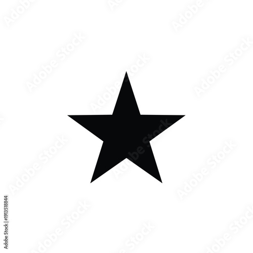 A black star symbol on a white background