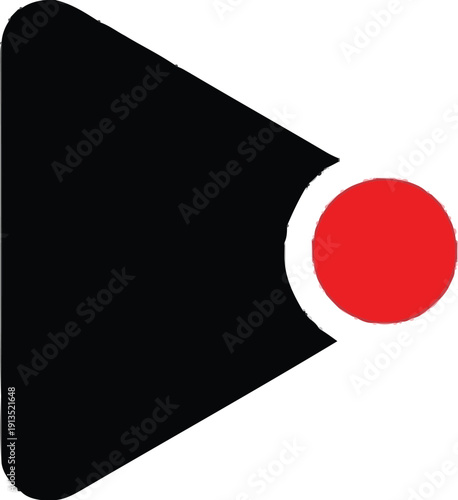 Recording indicator icon vector media capture sign with red dot symbol for camera and screen filming process interface