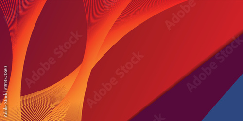 Blue and red banner abstract template for card. Metal Background with waves and reflections. Business background, silver, illustration. Illustration of abstract background with a metallic element