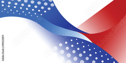 Modern blue and red abstract corporate background with subtle layered waves