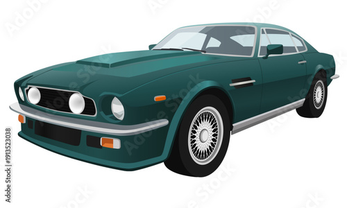 Classic Green  luxury grand tourer coupe