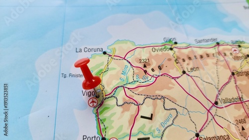 Canvas Print View of Vigo, is a city and municipality in the province of Pontevedra, within t