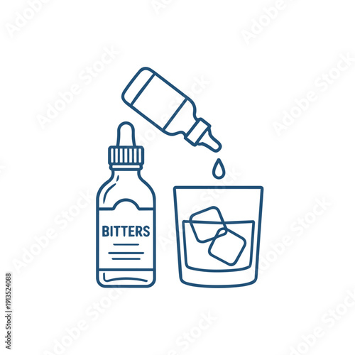 bitters bottle line icon
