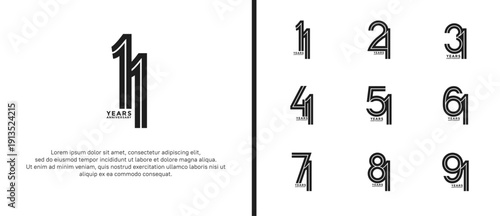 anniversary vector logo set, black color can be use for celebration