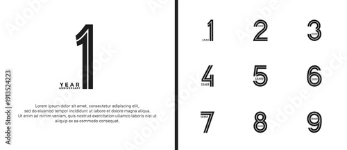 anniversary vector logo set, black color can be use for celebration