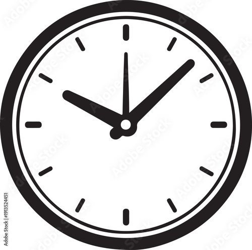 Wall Clock Icon – Simple Timepiece Silhouette Illustration