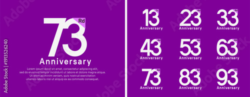 set of anniversary logo style. vector design white color for celebration