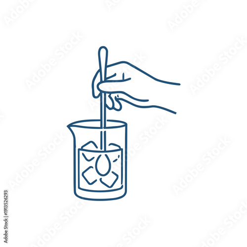 drink stirring line icon