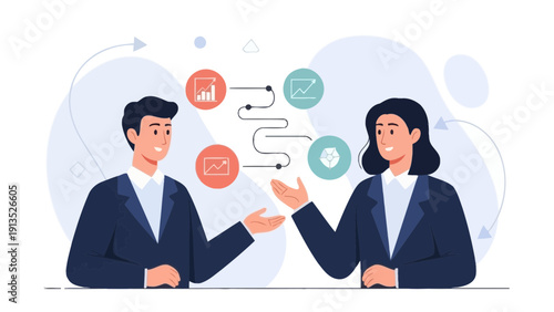 Business Meeting: Teamwork and Data Analysis for Success