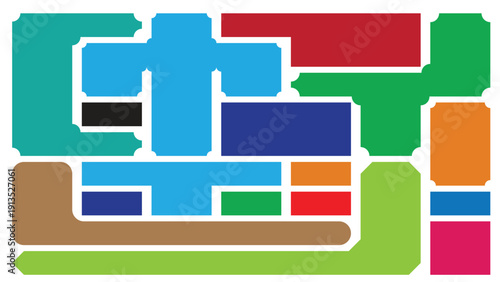 3D number 2018 flat design vector illustration with colorful blocks