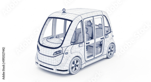 Futuristic Autonomous Electric Vehicle Concept Design.
