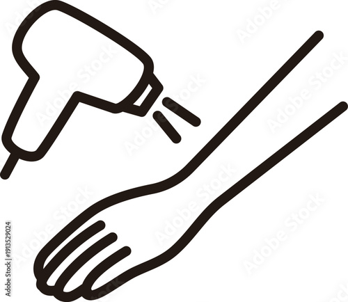 Beauty Hair Removal Icon Material.Image of Device Targeting Hair Roots