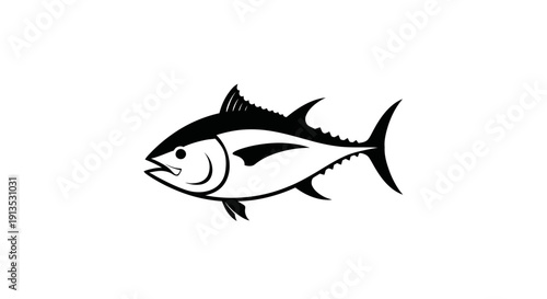 Tuna Fish Silhouette Icon Vector Illustration