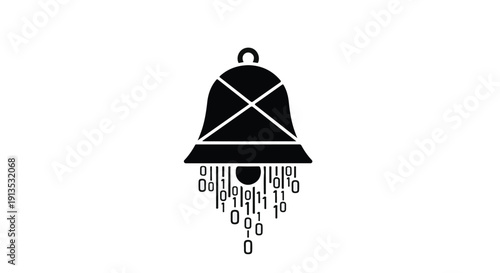 Digital Notification Bell Icon Symbolizing Internet Alerts and Online Communication