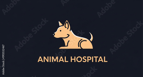 Animal Hospital Logo with Dog Silhouette.