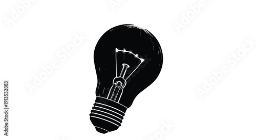 A Bright Idea Black and White Light Bulb Illustration Concept