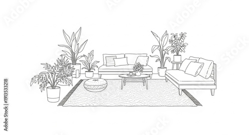 Beautiful garden design with lush plants and seating areas.