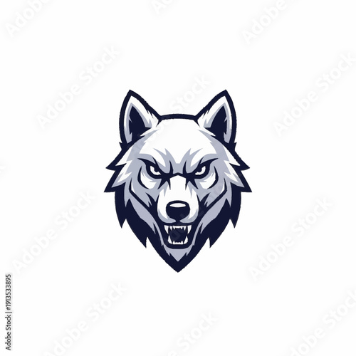 Wolf Head Graphic Illustration Angry Animal.
